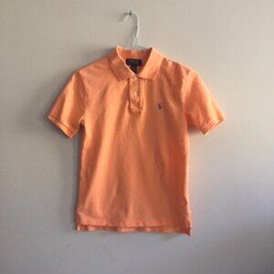 Ralph Lauren Boys Classic Polo Button Collar Shirt orange Size 10/12